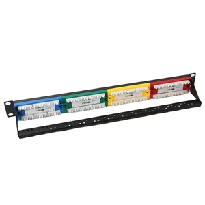 RJ45 Connector Cat6 UTP Metal Patch Panel 1U 19inch 24ports Modular Cabling Patch Panel