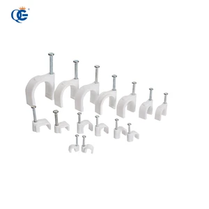 18-50mm Round Plastic Cable Clips with Steel Nails, Multi-Size Wire Fastener Clips