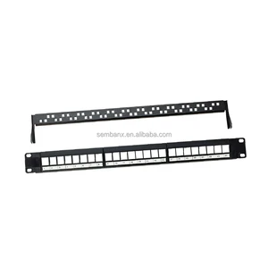24 Port Blank Patch Panel Empty Patch Panel with Back bar