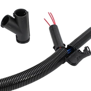 Top Grade Nylon Cable Gland Pipe Fitting Corrugated Conduit Connector Y T Shape Adaptor Openable Y Shape Joint UL94-V2 Fire