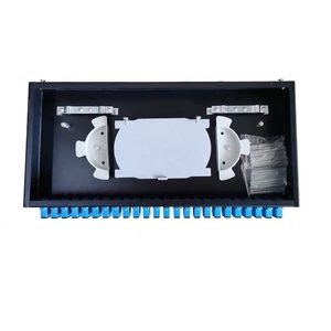 482*200*45mm with SC Duplex Adapters 1U 24 Port 48 Core Rack Type Optical Patch Panel