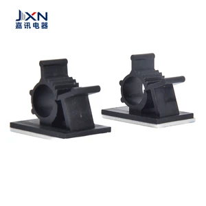 Adjustable R Type Plastic Wire Cable Clips Black Self-Adhesive 1013 JXN Brand 10mm for Home and Office Use