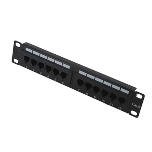 10 Inch 12 Port Cat 5e/Cat6 Patch Panel, 1U Rack Mount Network Panel for 19 Inch Rack Secure and Durable Cable Management