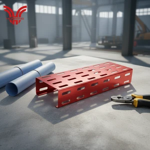HUAPENG Cable Trays Steel Cable Tray Fire-Resistant Heat Dissipation Perforated Cable Tray For Commercial Complexes