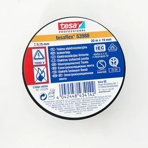 19mm X 20m, Tesa 53988 PVC Electrical Insulating Tape Waterproof Flame-retardant Insulating Adhesive Strong Current Tape Black