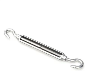 Marine Grade 304 Stainless Steel Hook And Eye Turnbuckle Rigging Hardware Adjustable Cable Tensioner For Wire Rope Suspension