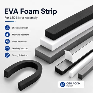 Customized PVC Foam Tape | Double Sided Fixed Adhesive Strip | For LED Mirror Back Installation | White EVA Strip