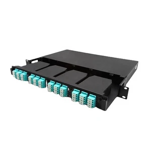 High Density 1U 19' ODF MPO Cassette 96 144 Ports Fiber Optic MPO Patch Panel 1U 2U Rack Mount MPO to LC Fiber Optic Patch Panel