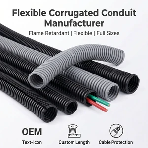 Flexible Corrugated Conduit PE/PP/PA 5.5mm 10mm 16mm 20mm 26mm 36mm 40mm Abrasion Resistant Electrical Wire Protection ODM