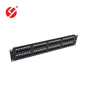 LIYUAN 48 Port Cat5e/6/Cat6A UTP Patch Panel 19 Inches 2U for Cabinet Model LY-PP5-06/LY-PP6-05