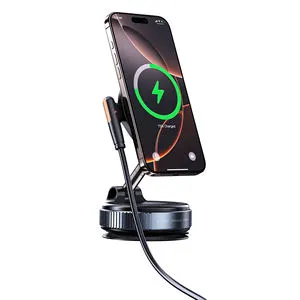 Wireless Charging Bracket 360 Degree Nano Gel Vacuum Suction Cup Alloy Real N52 Magnetic Wall Car Dashboard Phone Holder