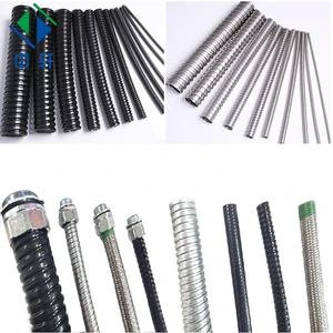 Galvanized Corrugated Electrical Conduit PVC Jacketed Metallic Grey Kitchen Appliance Explosion-Proof Metal Conduit Fittings