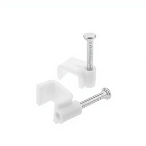 PROPART PECF5 Cable Clip with Screw 5mm Plate White 100 Count Made in China
