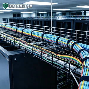 Wire Mesh Cable Tray Wall Suspension Dual Use for University Computer Lab Network Fiber Cable Management Tray