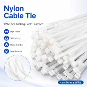 Virgin PA66 Material Smooth Burr-Free 150mm 200mm 250mm 300mm Standard White Natural Home Office Self-Locking Nylon Cable Tie