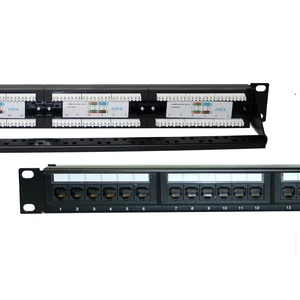 Factory Direct YNCO 24 Port Cat6/Cat6e UTP RJ45 Steel Black Patch Panel for 19inch 1U Server Racks Networking Application