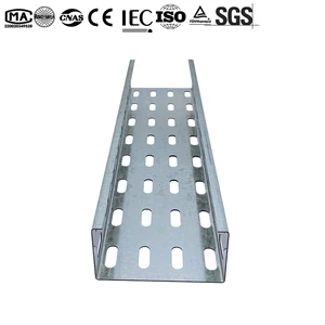 Stable Structure Perforated Trough Type Cable Tray 2.0/2.3/2.5/3.0mm Pre-Galvanized Perforated Cable Tray 100 120 150kg