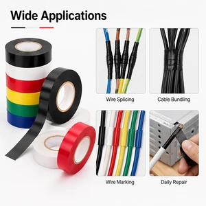 PVC Insulation Tape Customized Waterproof Flame Retardant Electrical Insulation Industrial CE Black Insulating Adhesive Tape