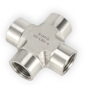 CROSS Pipe Fittings Cross Stainless Steel 316 Duplex Stainless Steel Pipe Fitting 3/4 316 BSP Pipe Thread Fitting - Cross