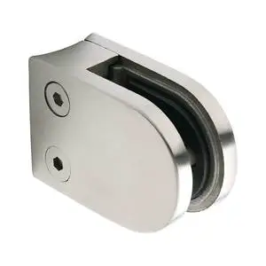Stainless Steel D Shape Square Wall Mounted Glass Clamp Clip Bracket Holder
