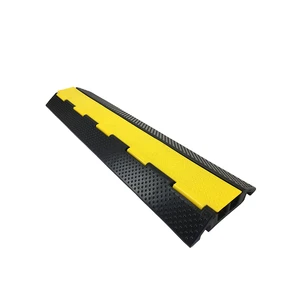 Cover Flexible Rubber+PVC Cable Protector Yellow+Black 10-15mph Concrete Installation Stage 2 Cable Channel Ramp