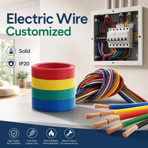 High-Temperature 100m Single Roll Bare Electrical Wire Cable H07V-U Copper Conductor Flexible PVC for Building House Wiring