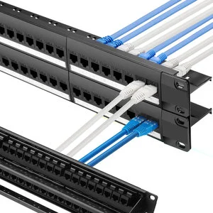 19 Inch 1U SC LC Rack Mount Fiber Optic Patchpanel CAT6 CAT5E CAT6A Cat 6 48 Port RJ45 Network Patch Panel