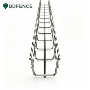 Corrosion Resistant Galvanized Low Carbon Steel Basket Cable Tray Wholesale Grid Cable Tray Indoor Industrial Commercial Wiring