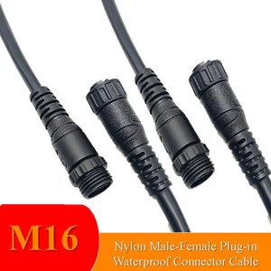 M16 Portable Easy Install Quick Lock IP67 Waterproof Housing Copper Gold Plating RF Solar Power System Nylon Cable Connector