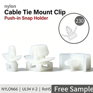 Nylon Fastener Push-In Cable Tie Mount Wing-Clip Snap-In PCB Wire Holder Nylon66 UL94 V-2 PA66 Insulation White 4mm-8mm