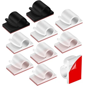 Self-adhesive Cable Clamp with 3M Adhesive Cable Clips Small Round Type Plastic Nylon Cable Organizer Clip