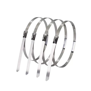 SS304 Stainless Steel Durable Self Locking PVC Coated Cable Zip Tie Clips