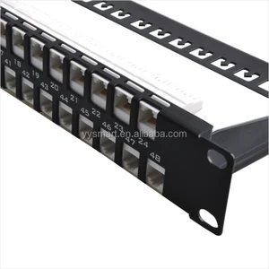 RJ45 1U 48 Port Patch Panel with Cat6 UTP keystone jack 19 Inch
