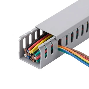 Professional Gray Slotted Conductor Routing PVC 40x40mm for CNC Control Enclosures Factory Direct Wholesale Supply Wire Duct