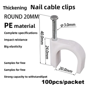 Hot Selling R-Type Cable Clips 20mm Steel Nail Plastic Network Management Tool 3.2*40mm Cable Ladder Wire Rope Clip