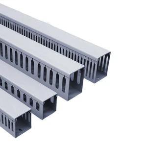 Industrial Gray Wide Slot PVC 40x40mm Wire Routing for Control Cabinet Builders Factory Wholesale Electrical Cable Duct