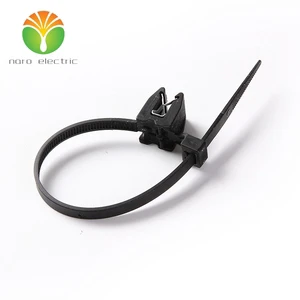 1-Piece Type Cable Tie with Edge Clip 082652 and Fixing for Edge, Inside Serrated