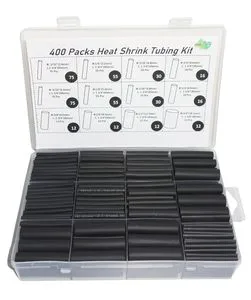3:1 Ratio Black High Voltage 600V Rated PE Heat Shrink Tubing Kit Adhesive Lined Wire Connector Cable Sleeves Protector