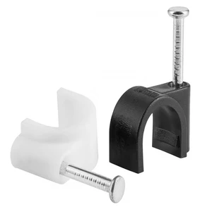 Wholesale 4mm to 40mm Black White R Type Round Wire Wall Plastic Square Clip U Shape Nail Cable Clip Pipe Wall Hanging PVC Pipe