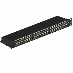 CAT6 Shielded 48 Port RJ45 Patch Panel 1U 19 Inch Rack Mount for Network Cabinet Server Rack Cabling System
