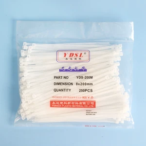 YDSL Nylon Cable Ties 8mm Width Self-Locking Cable Strap Wraps 200mm Length UV-resistant Nylon 66 for Wire Management