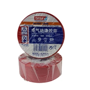Wholesale for for PVC Electrical Insulating Tape 19mm X 10m Red Heat-resistant Pressure Sensitive Rubber Single Sided Masking