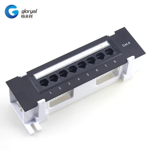 8 Port RJ45 Cat.6 or Cat.5e UTP Wall-mounted Mini Patch Panel