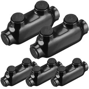 Electrical Power In-line Splice Connector Black Insulated Cable Connectors Dual Sided Wire Connector 600V 14AWG-750kcmil
