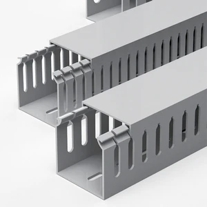 Industrial Gray Cable Routing PVC 40x40mm for Electrical Control Panel Builders Factory Wholesale Slotted PVC Wiring Duct