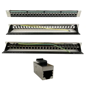 19 Inch 1U UTP FTP RJ45 Cat5e Cat6 Cat6A Blank Network Patch Panel 24 Port Rack Mount Unloaded Empty Patch Panel