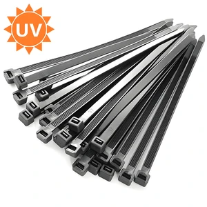 UV Resistant Black Self-Locking Cable Ties Nylon 66 Zip Ties for Outdoor Environments Exposed to Strong Sunlight