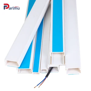 Heavy Duty PVC Electrical Cable Trunking Slotted Cover Fire Retardant UL94 V-0 Wall Floor Conduit Cable Management System