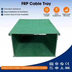 Frp Fiberglass Ventilated Cable Tray Anti-Corrosive Perforated Trunking High Insulation Lightweight System