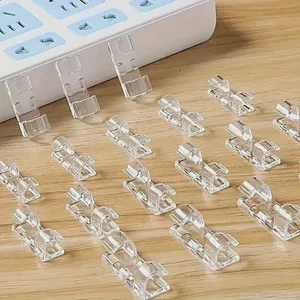 Clear Self-Stick Wire Clips, Heavy-Duty Adhesive Cable Holders